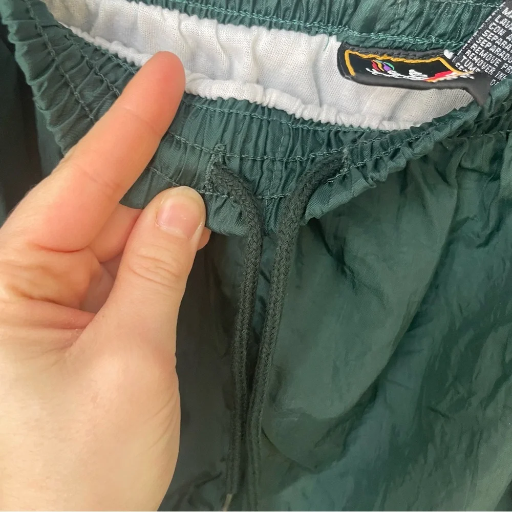 Vintage USA Olympics Track Pants Youth Large Fit 26x26 green Parachute Baggy 90s - Picture 7 of 12